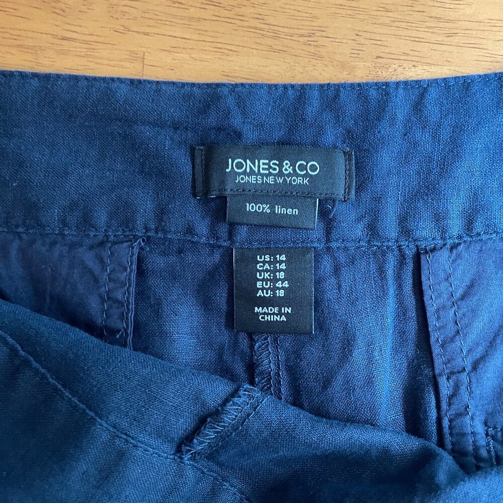 NWOT Size 14 Jones & Co blue linen sailor shorts - Picture 6 of 7